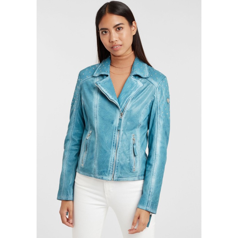Geaca de Piele Dama Gipsy Turcoaz GGVinny LADEV – IMBRACAMINTE