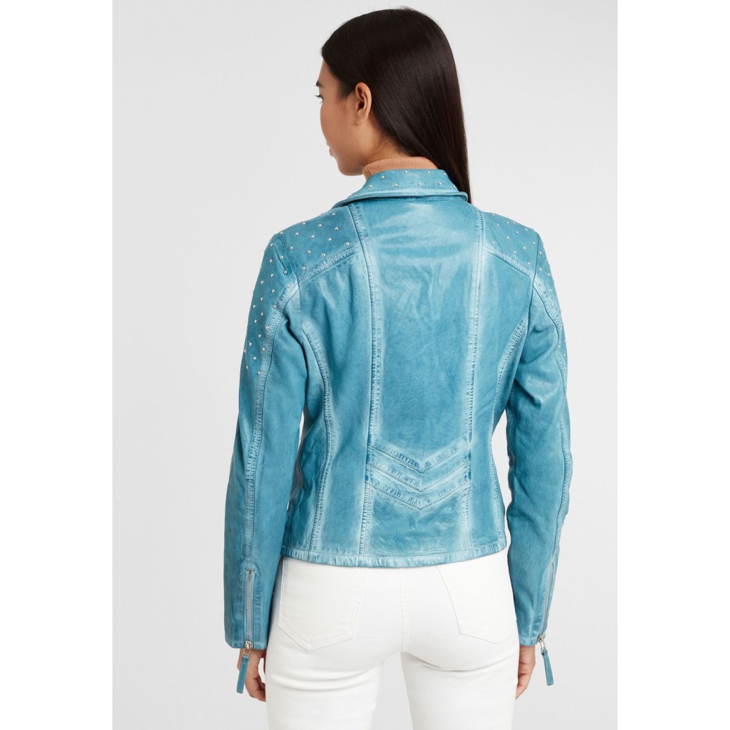 Geaca de Piele Dama Gipsy Turcoaz GGVinny LADEV – IMBRACAMINTE