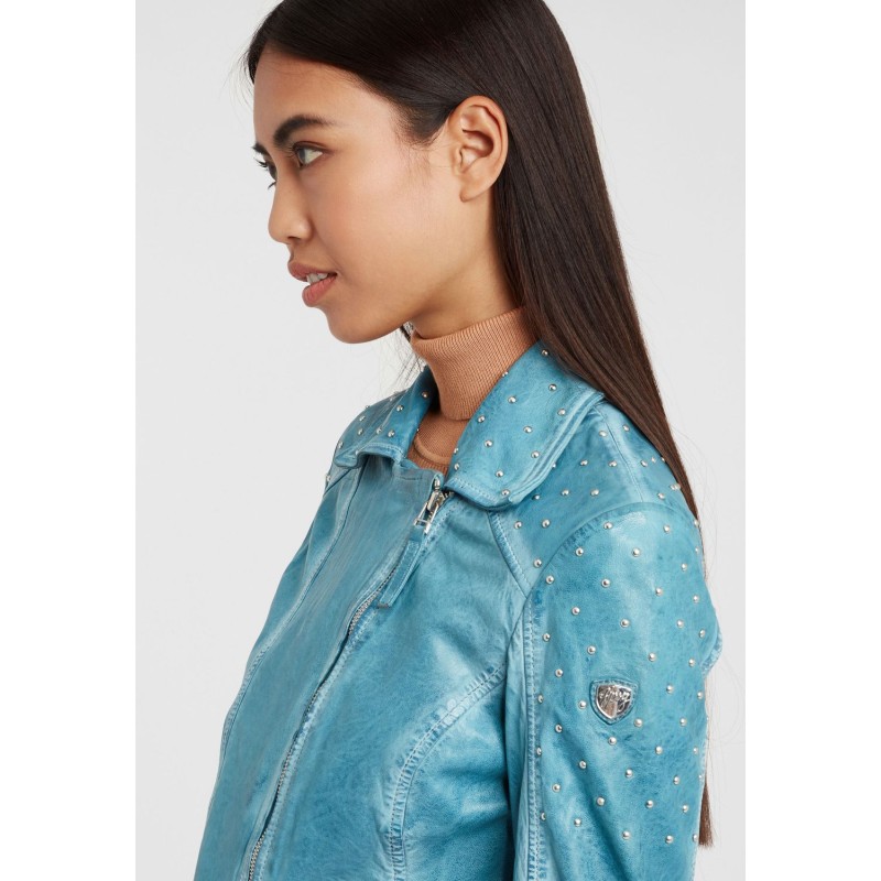 Geaca de Piele Dama Gipsy Turcoaz GGVinny LADEV – IMBRACAMINTE