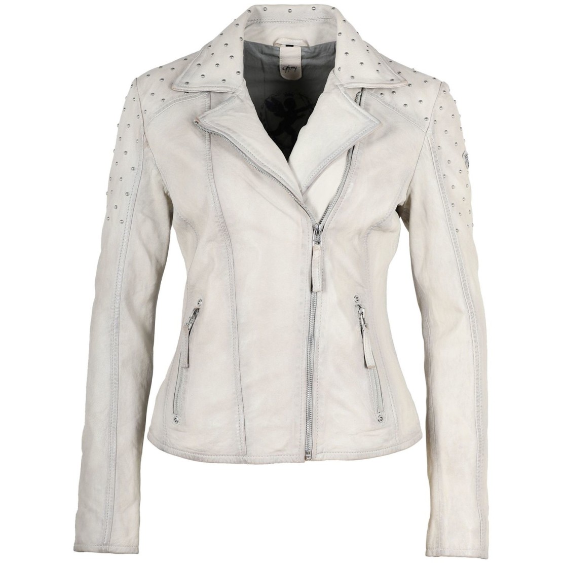 Geaca de Piele Naturala Dama Gipsy Alb Murdar GGVinny LADEV – IMBRACAMINTE