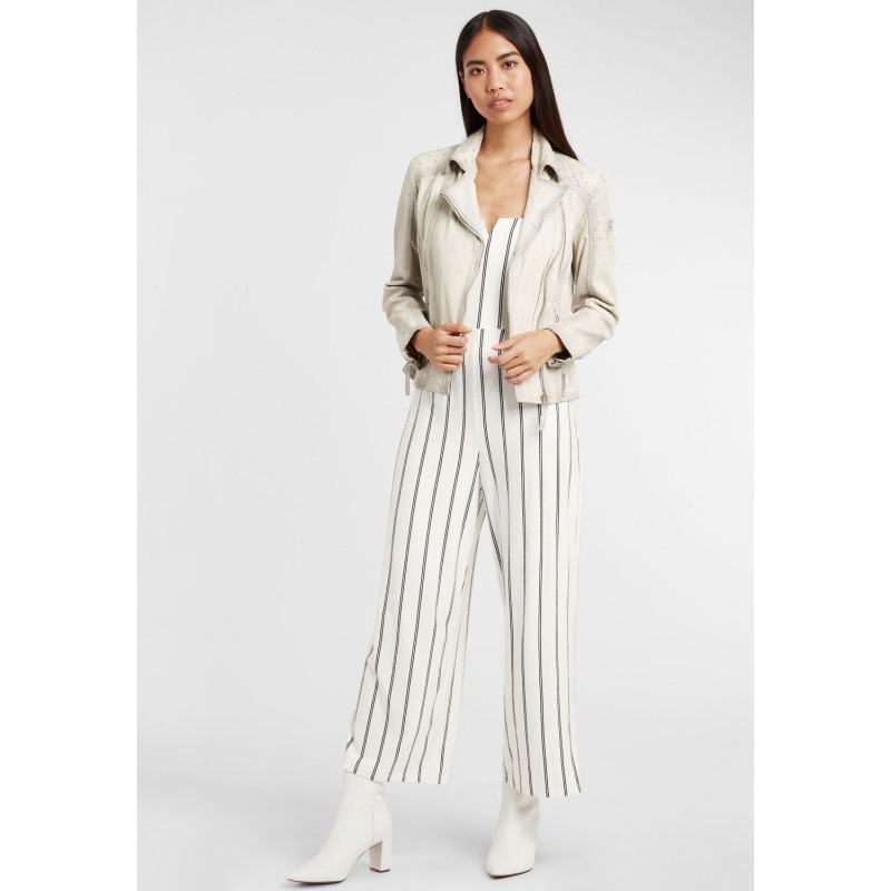 Geaca de Piele Naturala Dama Gipsy Alb Murdar GGVinny LADEV – IMBRACAMINTE