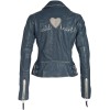 Geaca de Piele Naturala Dama Gipsy Albastru Denim GGWildheart LABAGV - readytowear.ro