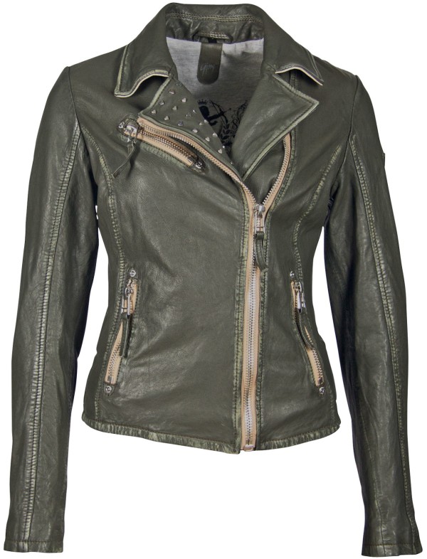 Geaca de Piele Naturala Dama Gipsy Olive GGWildheart LABAGV – IMBRACAMINTE — fotografia 1