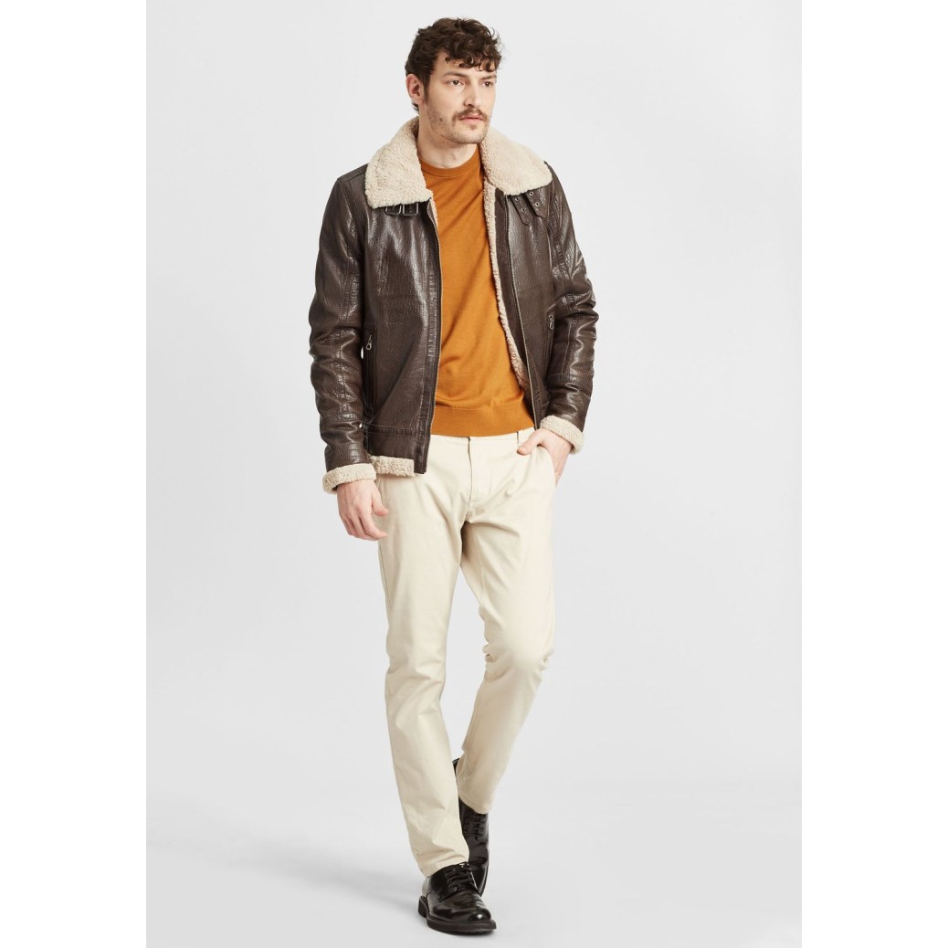 Cojoc de Piele Imblanit Barbati Gipsy Maro Inchis GMAirforce – IMBRACAMINTE