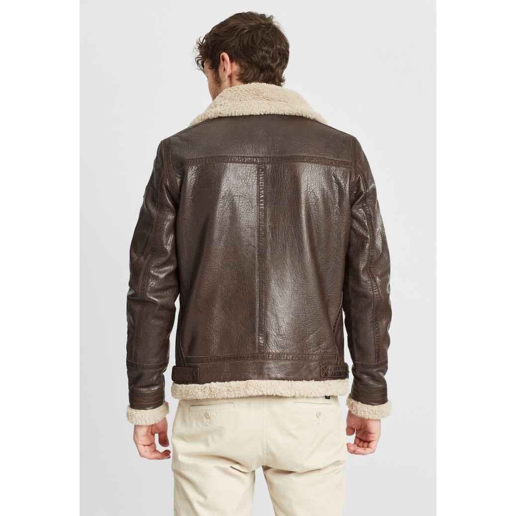 Cojoc de Piele Imblanit Barbati Gipsy Maro Inchis GMAirforce – IMBRACAMINTE