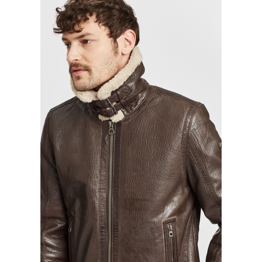 Cojoc de Piele Imblanit Barbati Gipsy Maro Inchis GMAirforce – IMBRACAMINTE