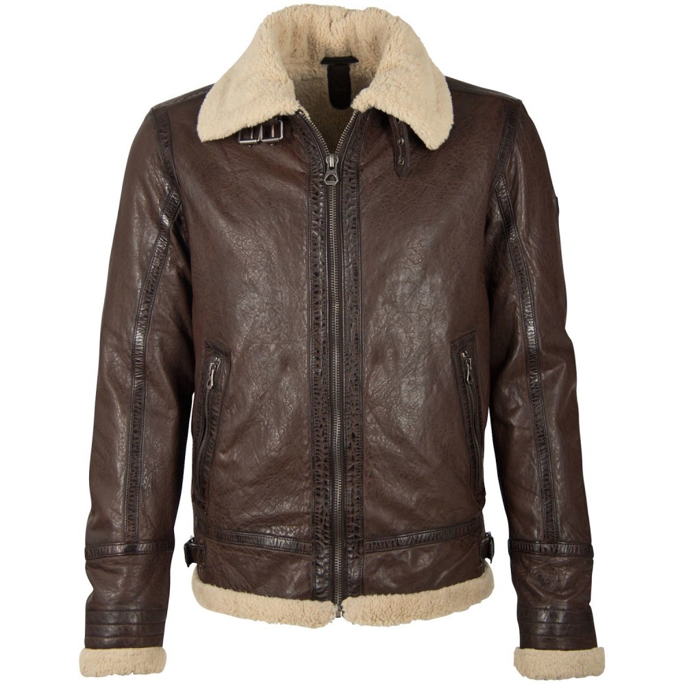 Cojoc de Piele Imblanit Barbati Gipsy Maro Inchis GMAirforce - readytowear