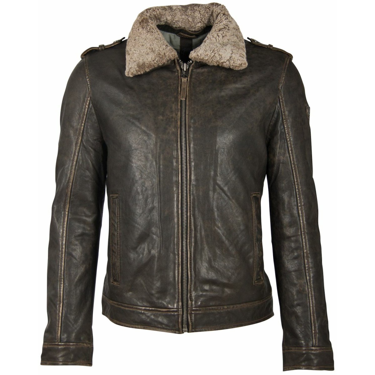 Geaca de Iarna din Piele Piele Barbati Gipsy Neagra GMAverest – IMBRACAMINTE