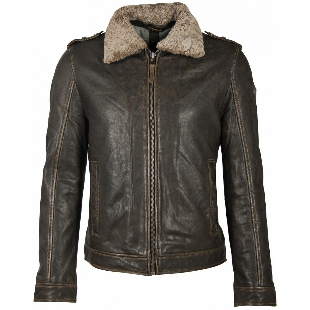 Geaca de Piele Barbati Gipsy Neagra GMAverest NSLROV W geci de piele - readytowear.ro