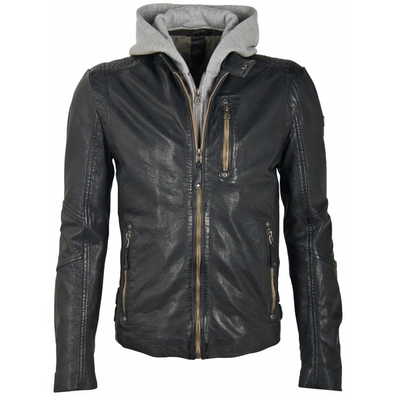 Geaca de Piele Barbati Gipsy Negru/Bleumarin GMBasko NZLV – IMBRACAMINTE