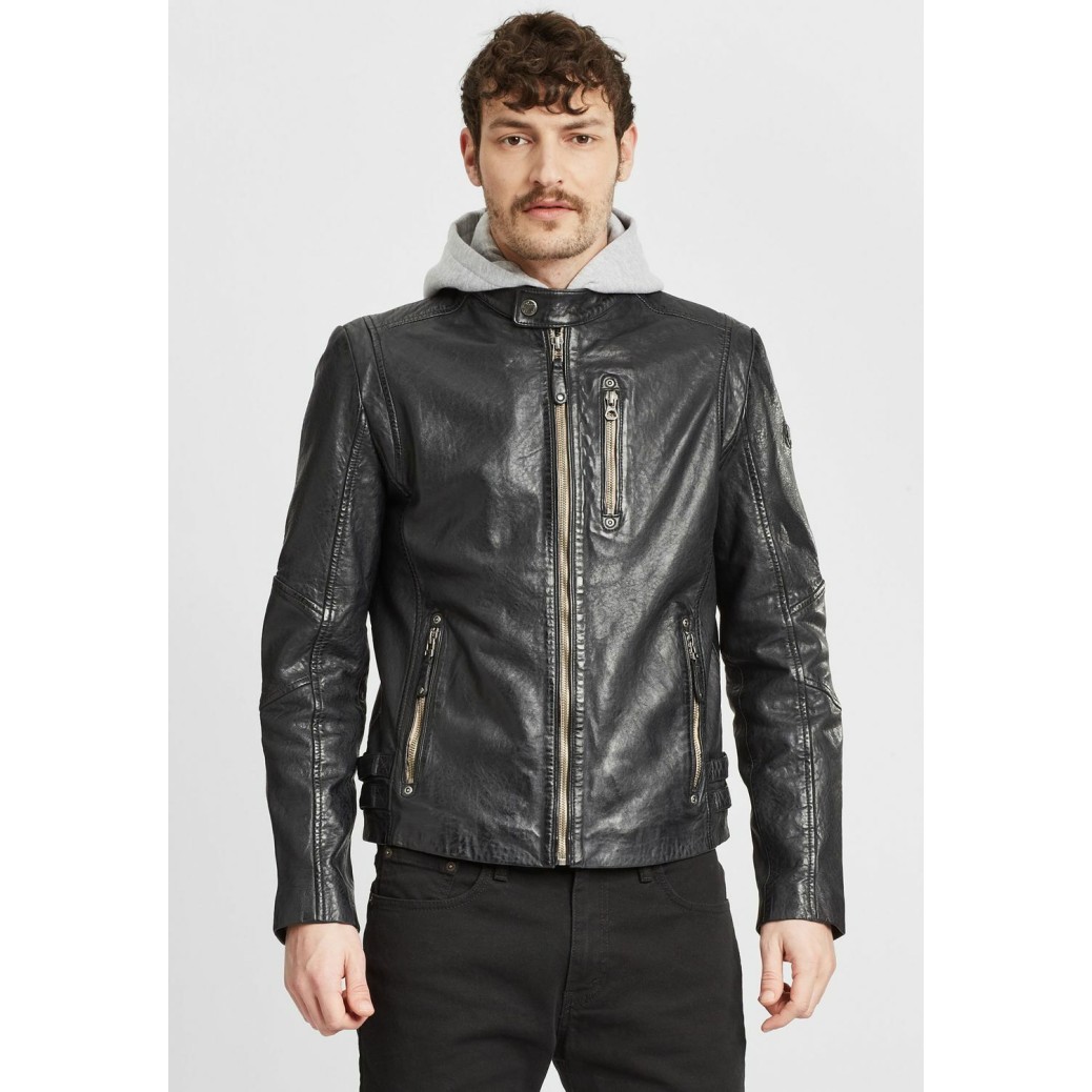 Geaca de Piele Barbati Gipsy Negru/Bleumarin GMBasko NZLV – IMBRACAMINTE