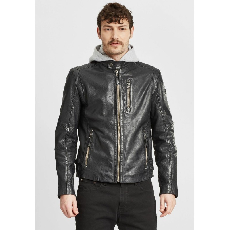 Geaca de Piele Barbati Gipsy Negru/Bleumarin GMBasko NZLV – IMBRACAMINTE