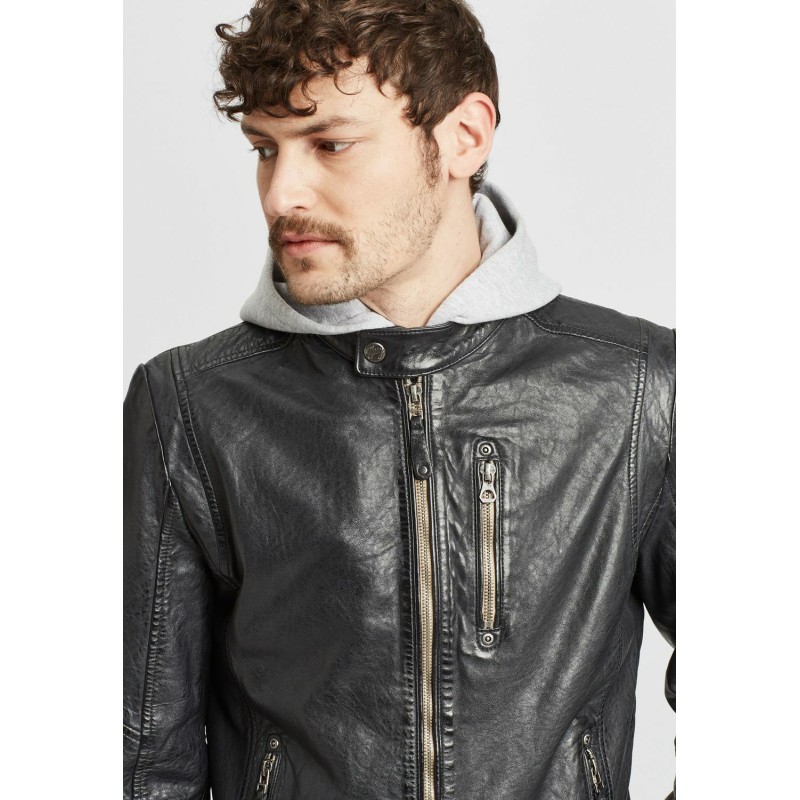 Geaca de Piele Barbati Gipsy Negru/Bleumarin GMBasko NZLV – IMBRACAMINTE