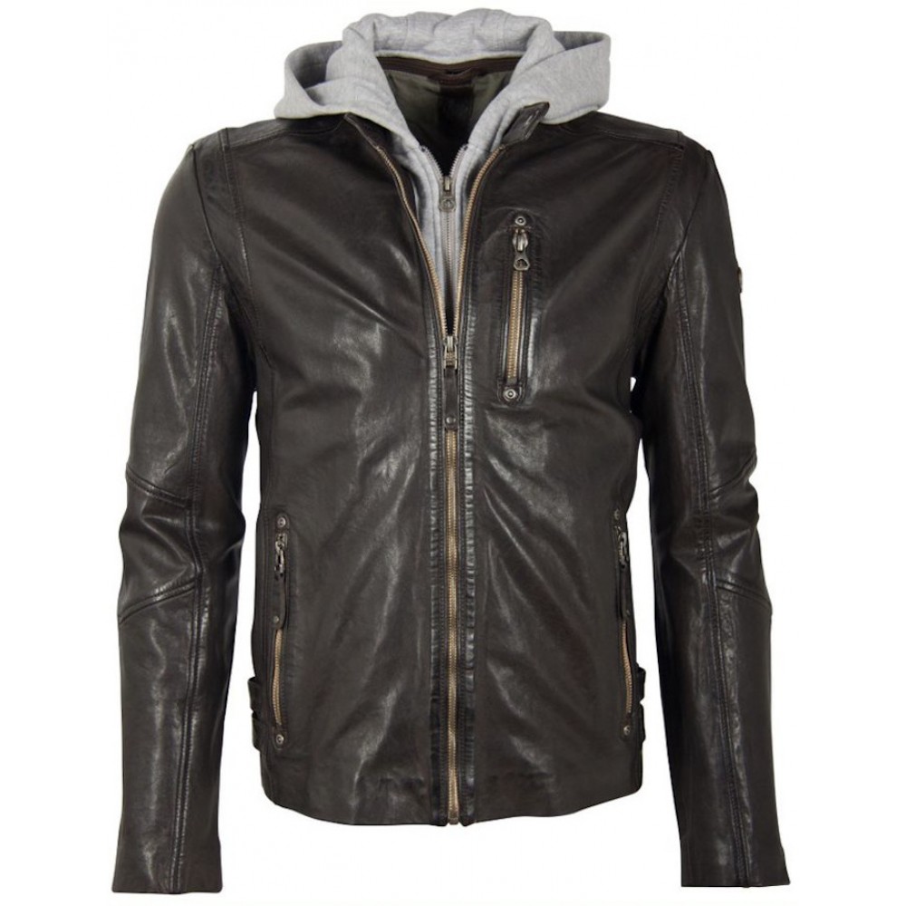 Geaca de Piele Barbati Gipsy Maro Inchis GMBasko NZLV - readytowear
