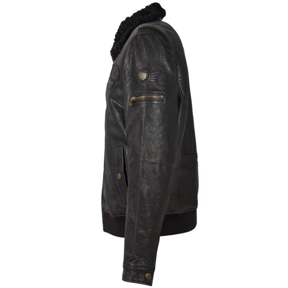 Geaca de Piele Barbati Gipsy Negru Antic GMCanjon LAMAV W geci de piele - readytowear.ro