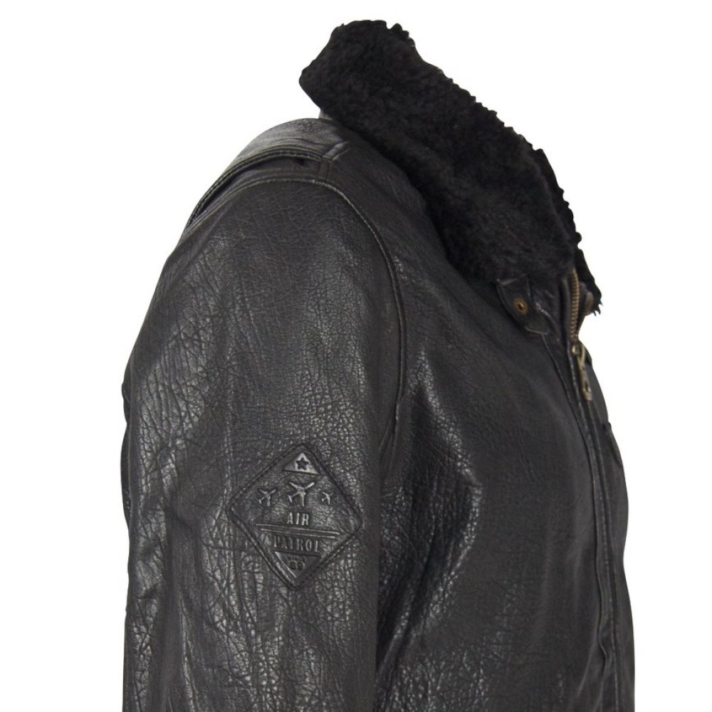 Geaca de Piele Barbati Gipsy Negru Antic GMCanjon LAMAV W geci de piele - readytowear.ro
