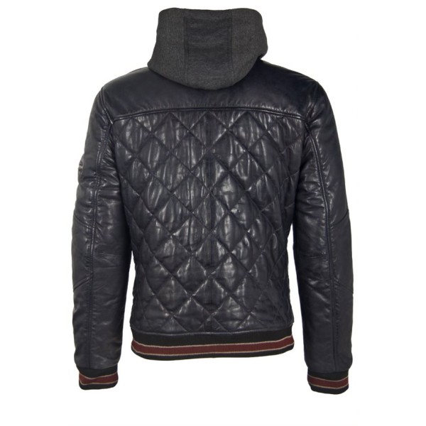 Geaca de Piele Naturala Barbati Gipsy Bleumarin Inchis GMCludo LACEV W – IMBRACAMINTE