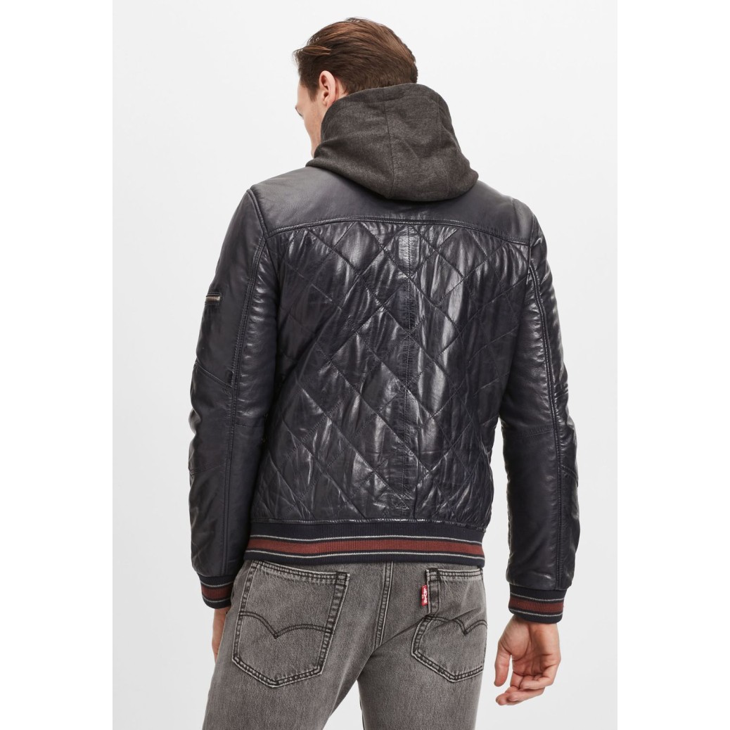 Geaca de Piele Naturala Barbati Gipsy Bleumarin Inchis GMCludo LACEV W – IMBRACAMINTE