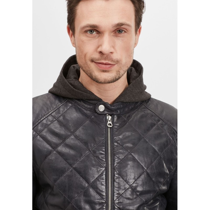 Geaca de Piele Naturala Barbati Gipsy Bleumarin Inchis GMCludo LACEV W – IMBRACAMINTE