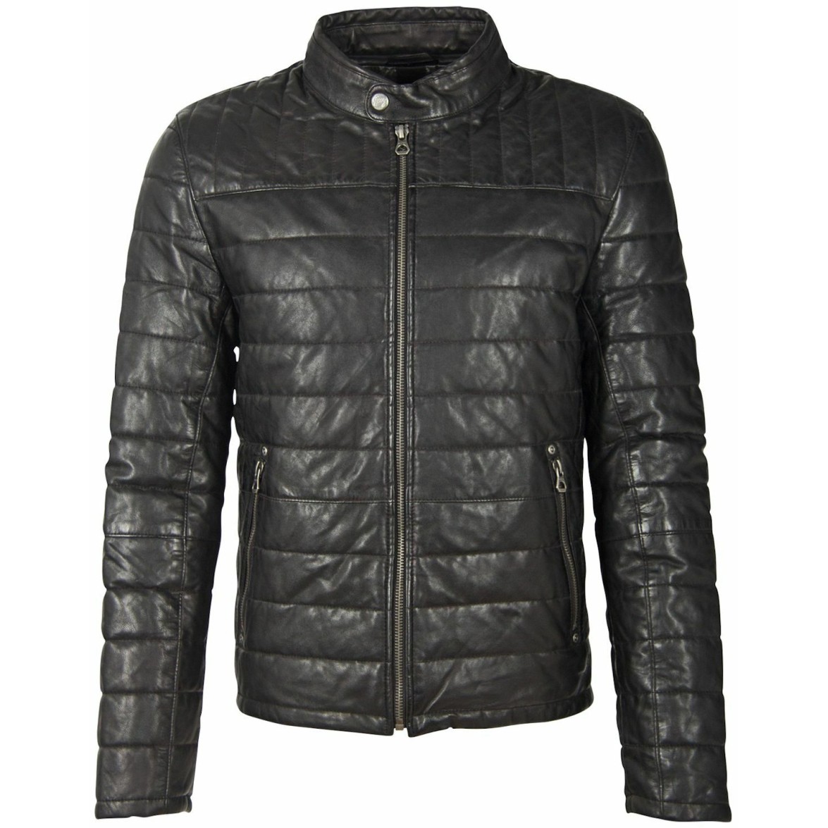 Geaca de Iarna din Piele Barbati Gipsy Neagra GMComrie – IMBRACAMINTE