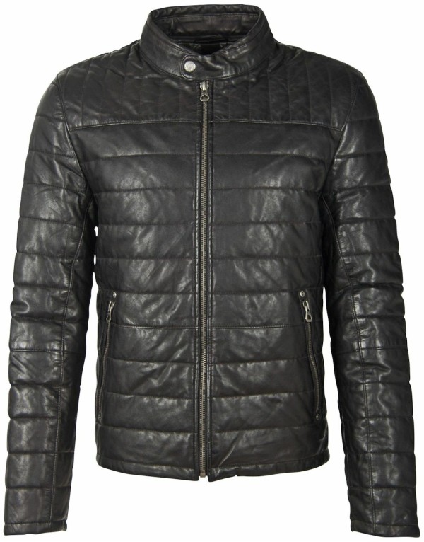 Geaca de Iarna din Piele Barbati Gipsy Neagra GMComrie – IMBRACAMINTE — fotografia 1