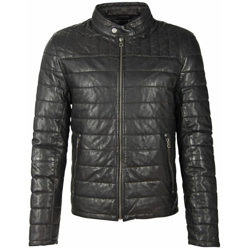 Geaca de Iarna din Piele Barbati Gipsy Neagra GMComrie – IMBRACAMINTE