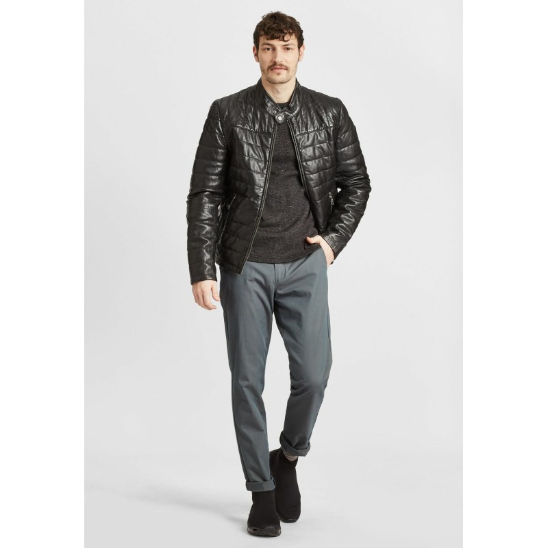 Geaca de Iarna din Piele Barbati Gipsy Neagra GMComrie – IMBRACAMINTE