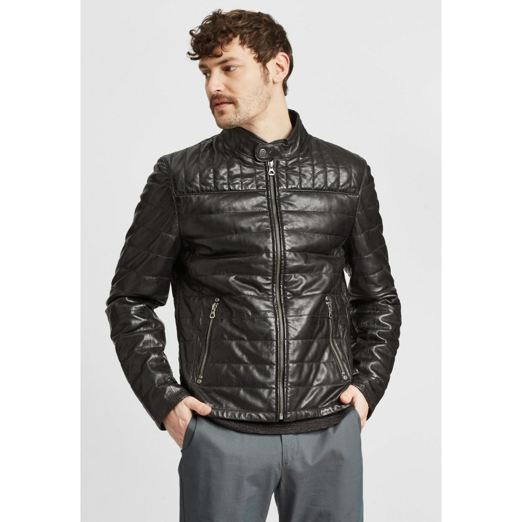 Geaca de Iarna din Piele Barbati Gipsy Neagra GMComrie – IMBRACAMINTE