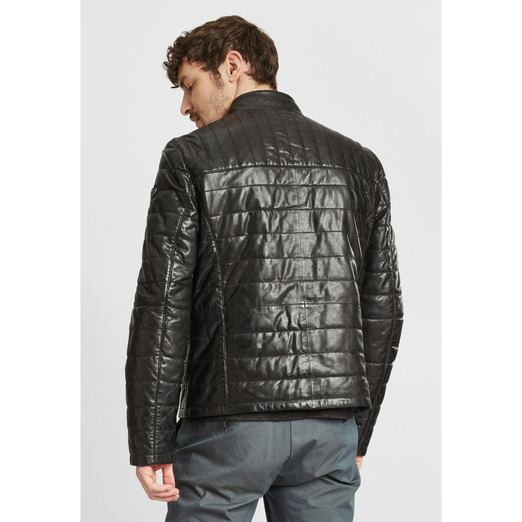 Geaca de Iarna din Piele Barbati Gipsy Neagra GMComrie – IMBRACAMINTE