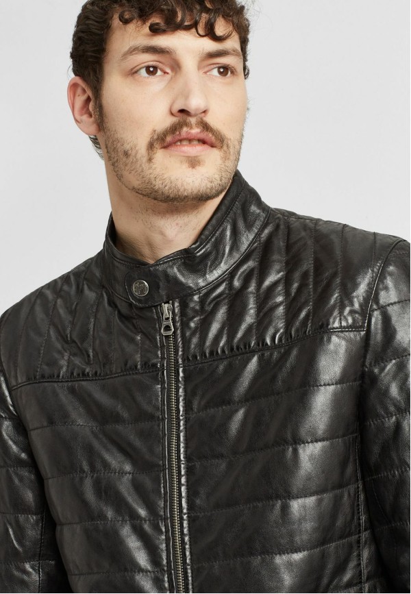 Geaca de Iarna din Piele Barbati Gipsy Neagra GMComrie – IMBRACAMINTE — fotografia 6