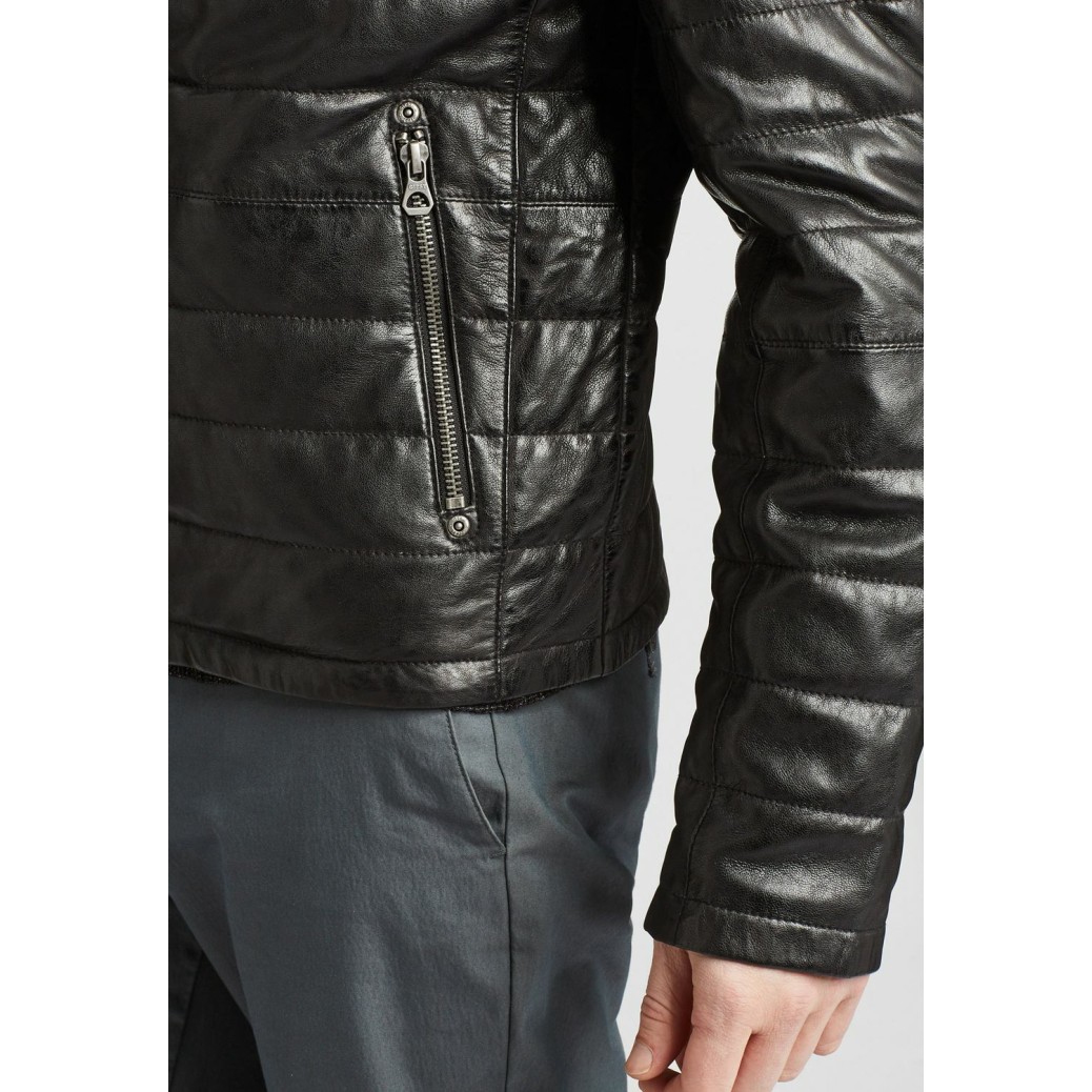 Geaca de Iarna din Piele Barbati Gipsy Neagra GMComrie – IMBRACAMINTE