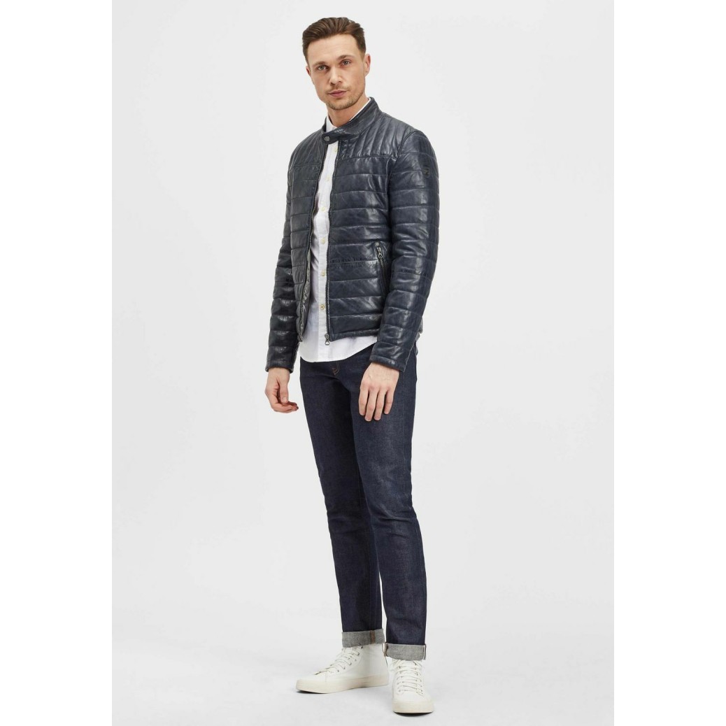 Geaca de Piele Barbati Gipsy Albastru Denim GMComrie LACEV W – IMBRACAMINTE