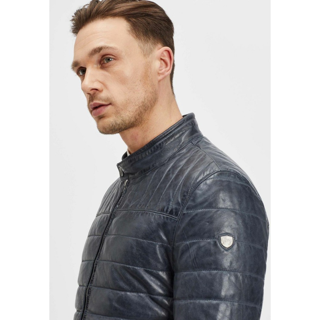 Geaca de Piele Barbati Gipsy Albastru Denim GMComrie LACEV W – IMBRACAMINTE