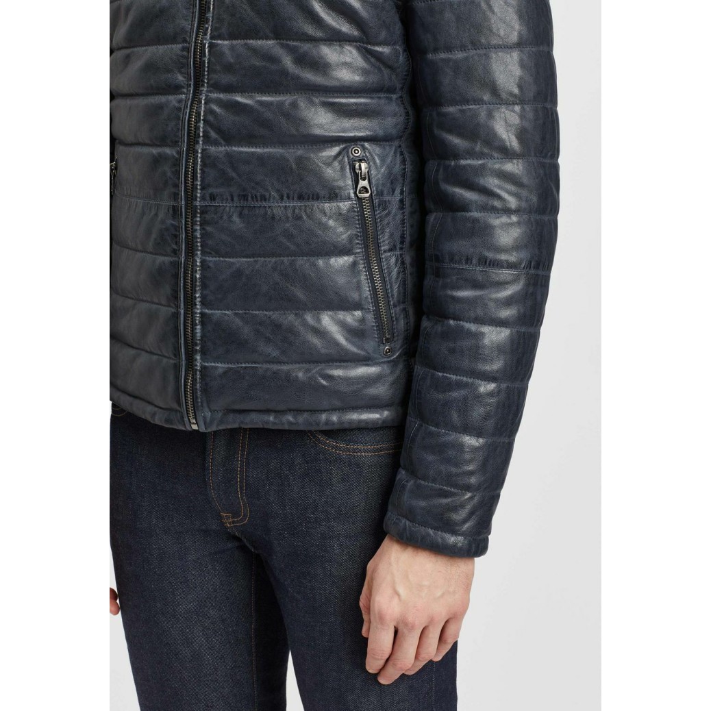 Geaca de Piele Barbati Gipsy Albastru Denim GMComrie LACEV W – IMBRACAMINTE