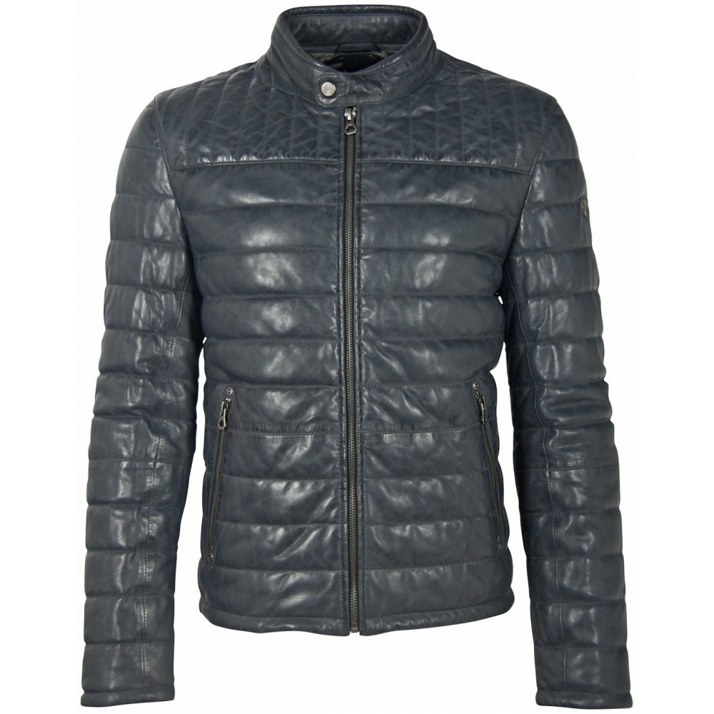 Geaca de Piele Barbati Gipsy Albastru Denim GMComrie LACEV W Geaca de Piele Barbati Gipsy Albastru Denim GMComrie LACEV W - readytowear