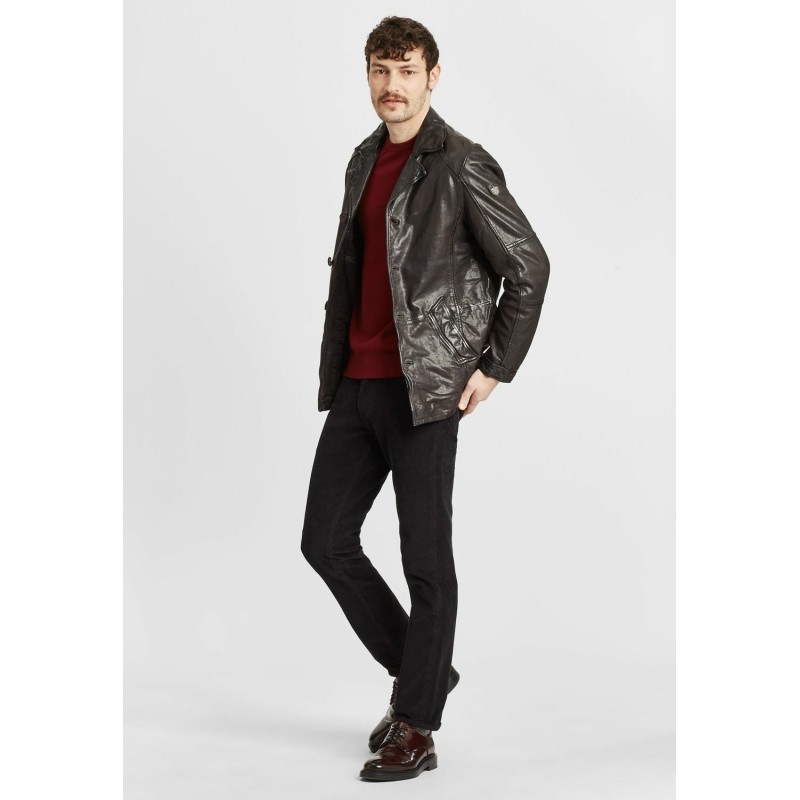 Geaca de Piele Barbati Gipsy Neagra GMCrimsum LATEOV W – IMBRACAMINTE