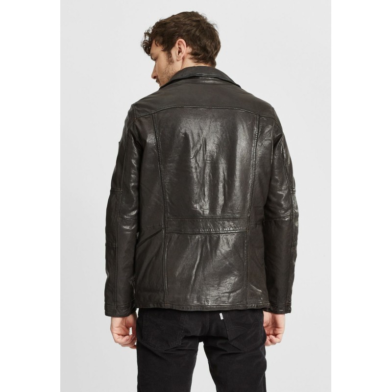 Geaca de Piele Barbati Gipsy Neagra GMCrimsum LATEOV W – IMBRACAMINTE