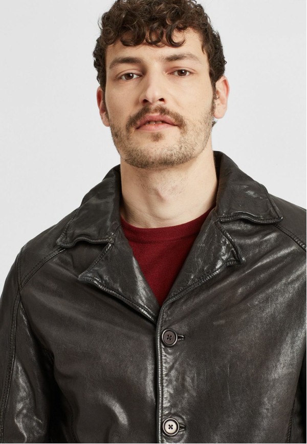 Geaca de Piele Barbati Gipsy Neagra GMCrimsum LATEOV W – IMBRACAMINTE — fotografia 6