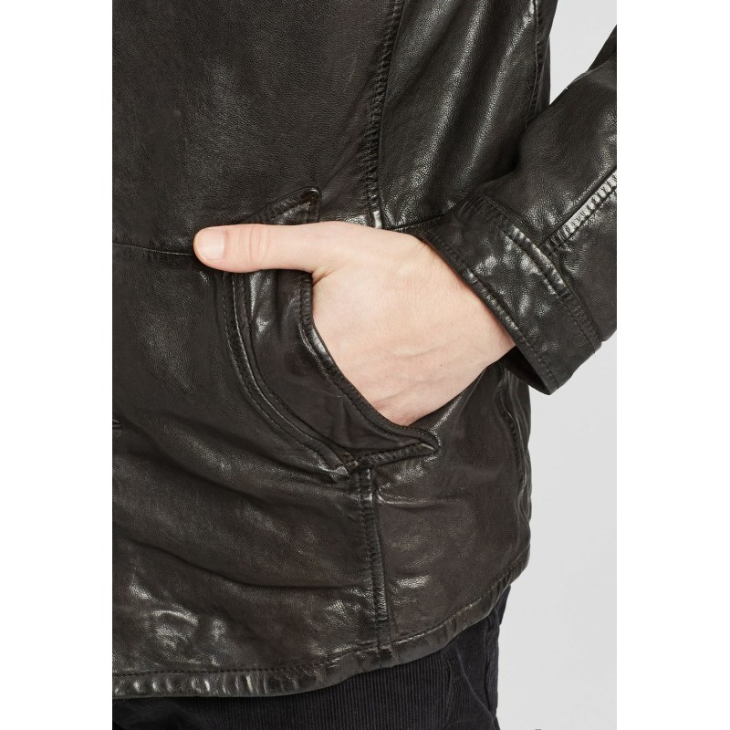 Geaca de Piele Barbati Gipsy Neagra GMCrimsum LATEOV W – IMBRACAMINTE