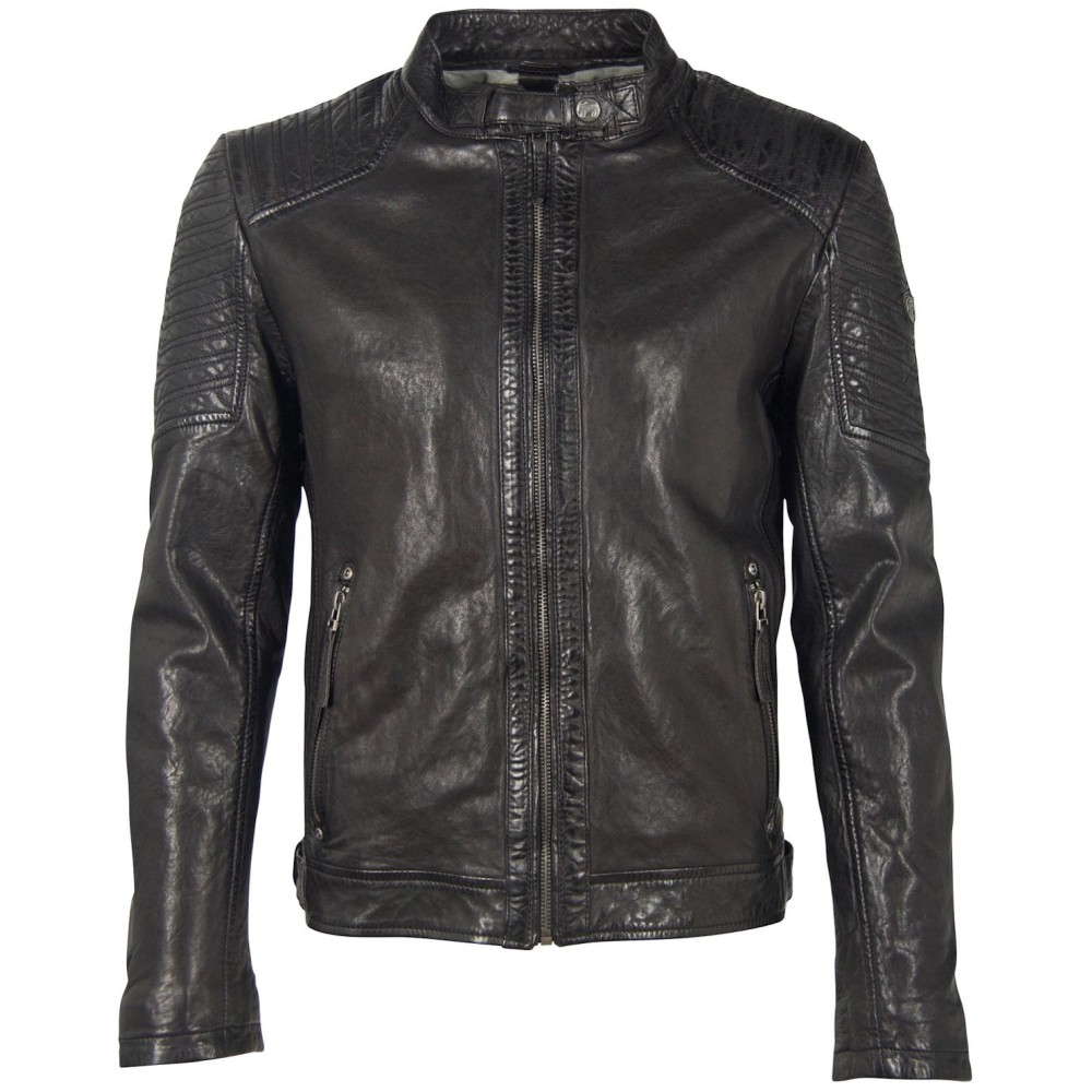 Geaca de Piele Barbati Gipsy Neagra GMDamion LAPIV - readytowear.ro