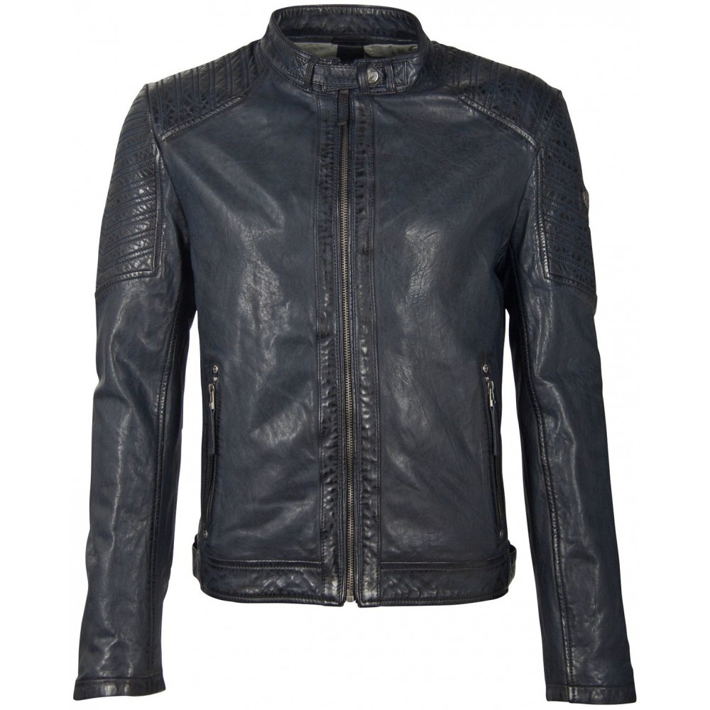 Geaca de Piele Naturala Barbati Gipsy Bleumarin GMDamion LAPIV - readytowear