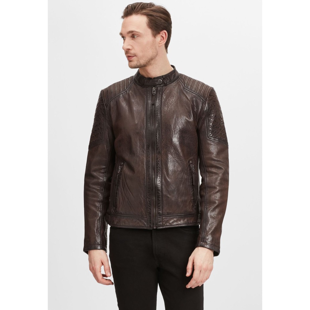 Geaca de Piele Naturala Barbati Gipsy Maro Inchis GMDamion LAPIV – IMBRACAMINTE