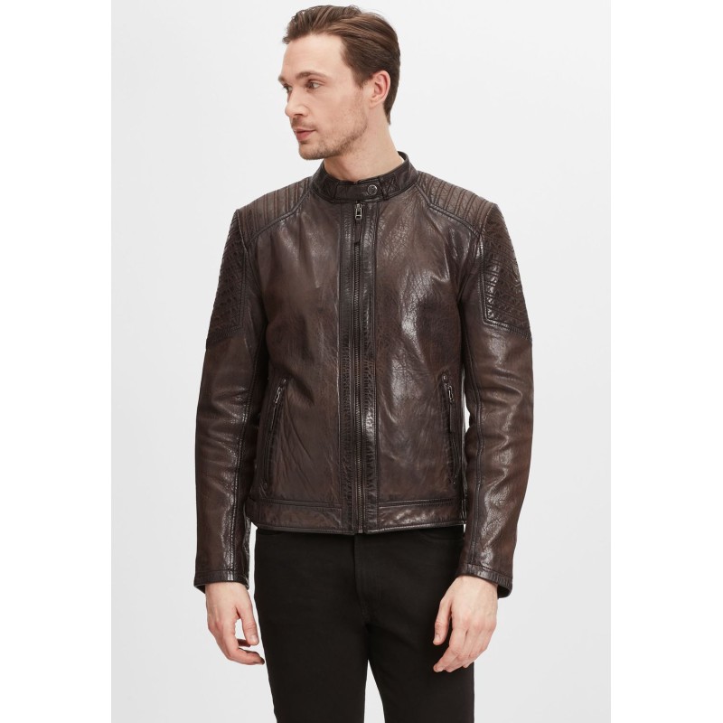 Geaca de Piele Naturala Barbati Gipsy Maro Inchis GMDamion LAPIV – IMBRACAMINTE