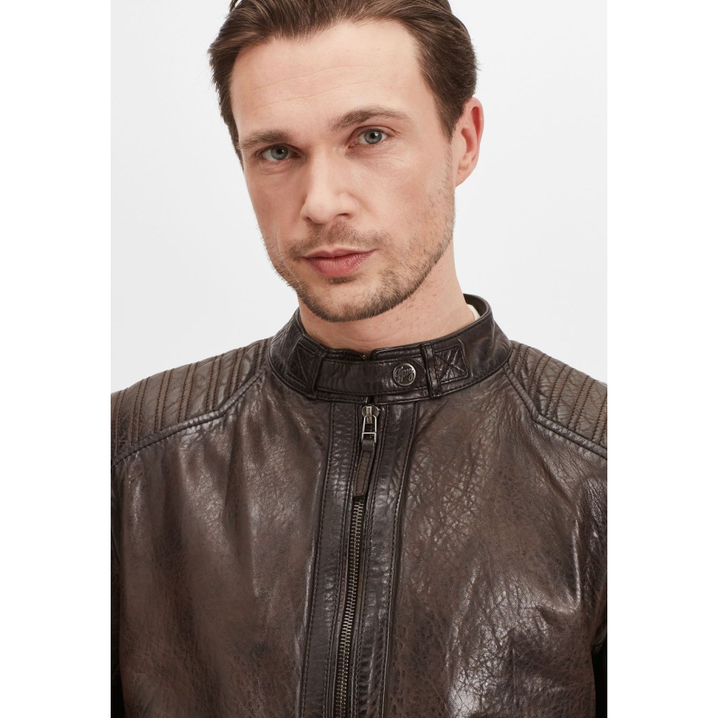 Geaca de Piele Naturala Barbati Gipsy Maro Inchis GMDamion LAPIV – IMBRACAMINTE