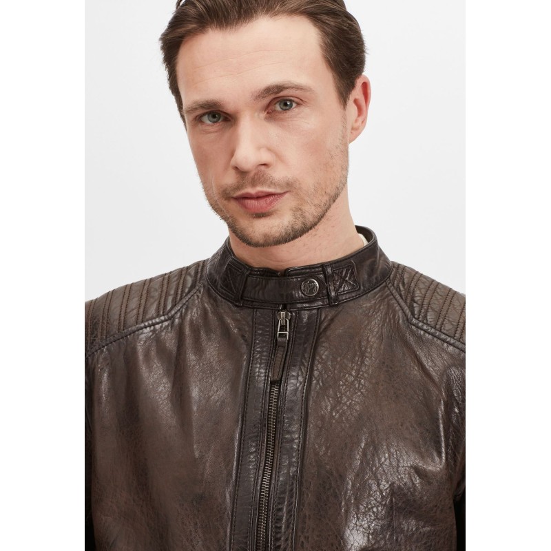 Geaca de Piele Naturala Barbati Gipsy Maro Inchis GMDamion LAPIV – IMBRACAMINTE