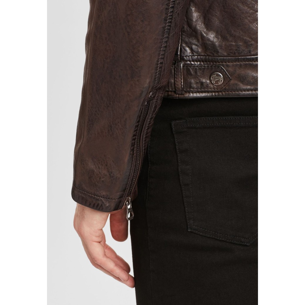 Geaca de Piele Naturala Barbati Gipsy Maro Inchis GMDamion LAPIV – IMBRACAMINTE