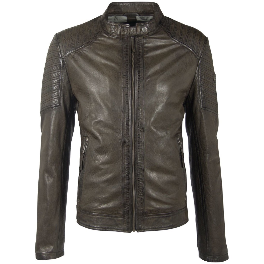 Geaca de Piele Barbati Gipsy Olive Inchis GMDamion LAPIV – IMBRACAMINTE