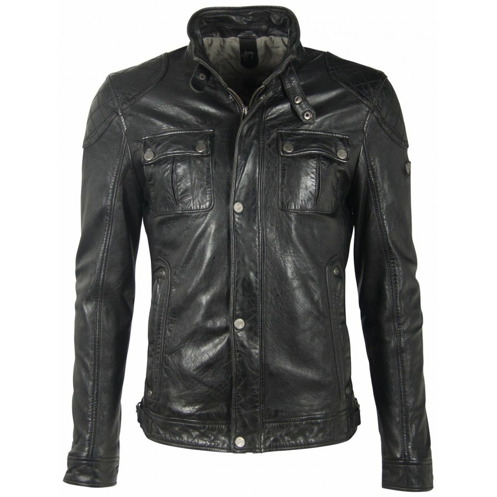 Geaca de Piele Barbati Gipsy Neagra GMDarric SF STUV Geaca de Piele Barbati Gipsy Neagra GMDarric SF STUV - readytowear.ro