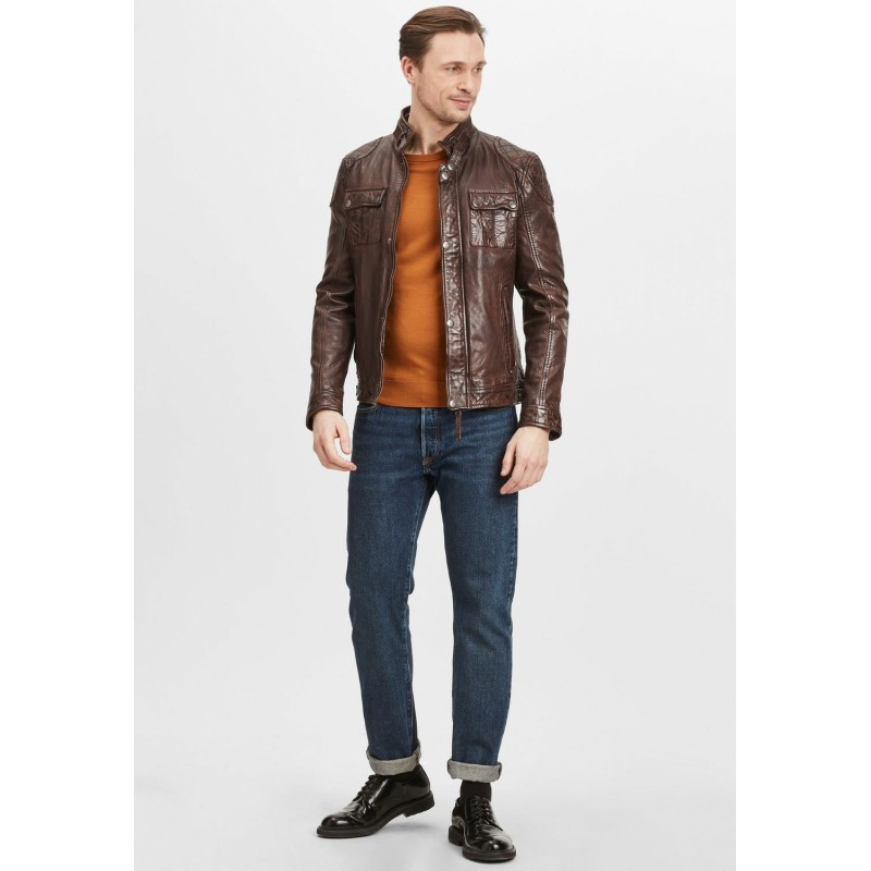 Geaca de Piele Naturala Barbati Gipsy Castanie GMDarric SF STUV – IMBRACAMINTE Geaca de Piele Naturala Barbati Gipsy Castanie GMDarric SF STUV – IMBRACAMINTE