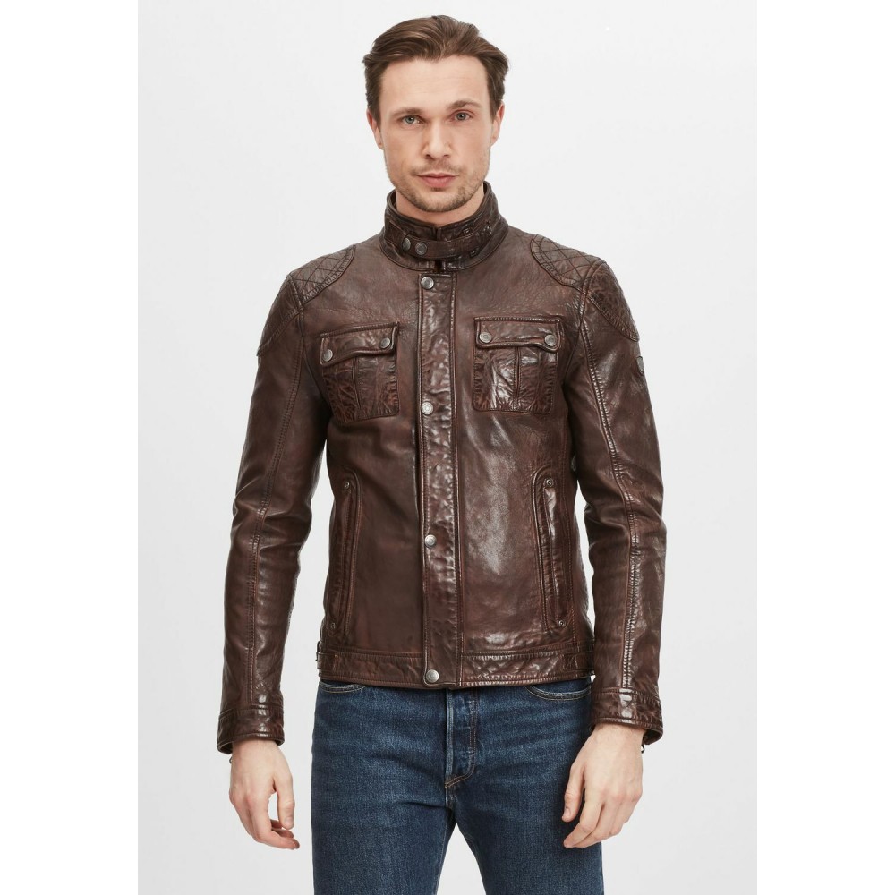 Geaca de Piele Naturala Barbati Gipsy Castanie GMDarric SF STUV Geaca de Piele Naturala Barbati Gipsy Castanie GMDarric SF STUV - readytowear.ro